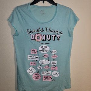 CLEARANCE!...  JUSTICE- "Should I Have A Donut" Sky Blue T-Shirt